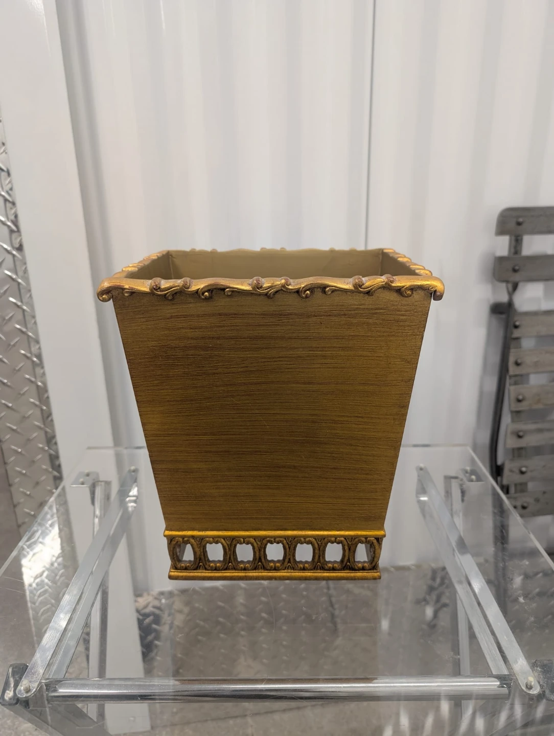 Gold Decorative Waste Bin & Tissue Box Cover - photo 5