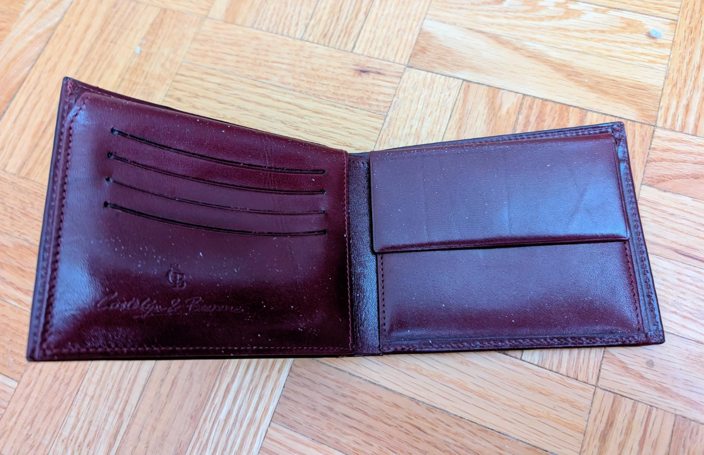 Men's Crouch & Bespoke Bifold Wallet - Burgundy Leather - photo 2