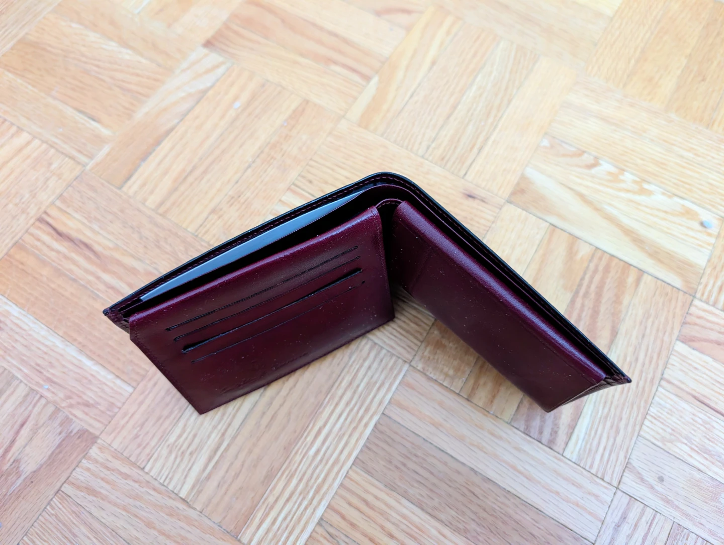 Men's Crouch & Bespoke Bifold Wallet - Burgundy Leather - photo 4