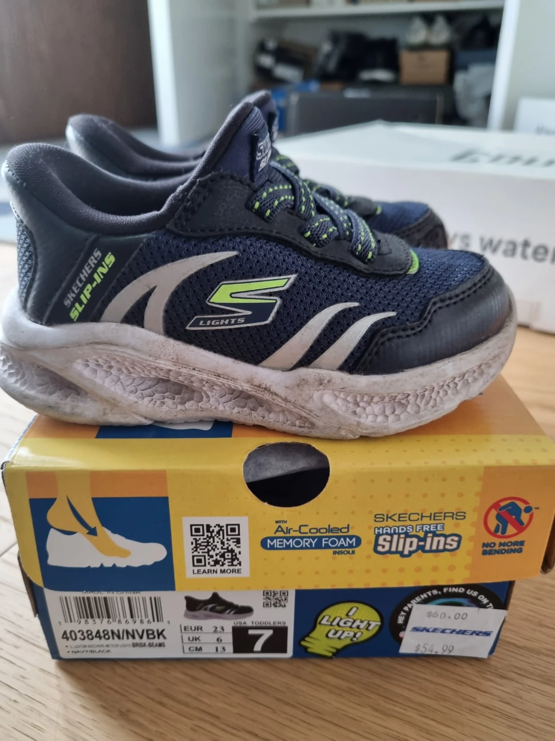 Skechers Boys Slip-ins Light-Up Toddler Shoes Size 7