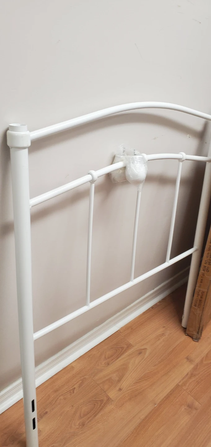 White Metal Bed Frame Headboard twin