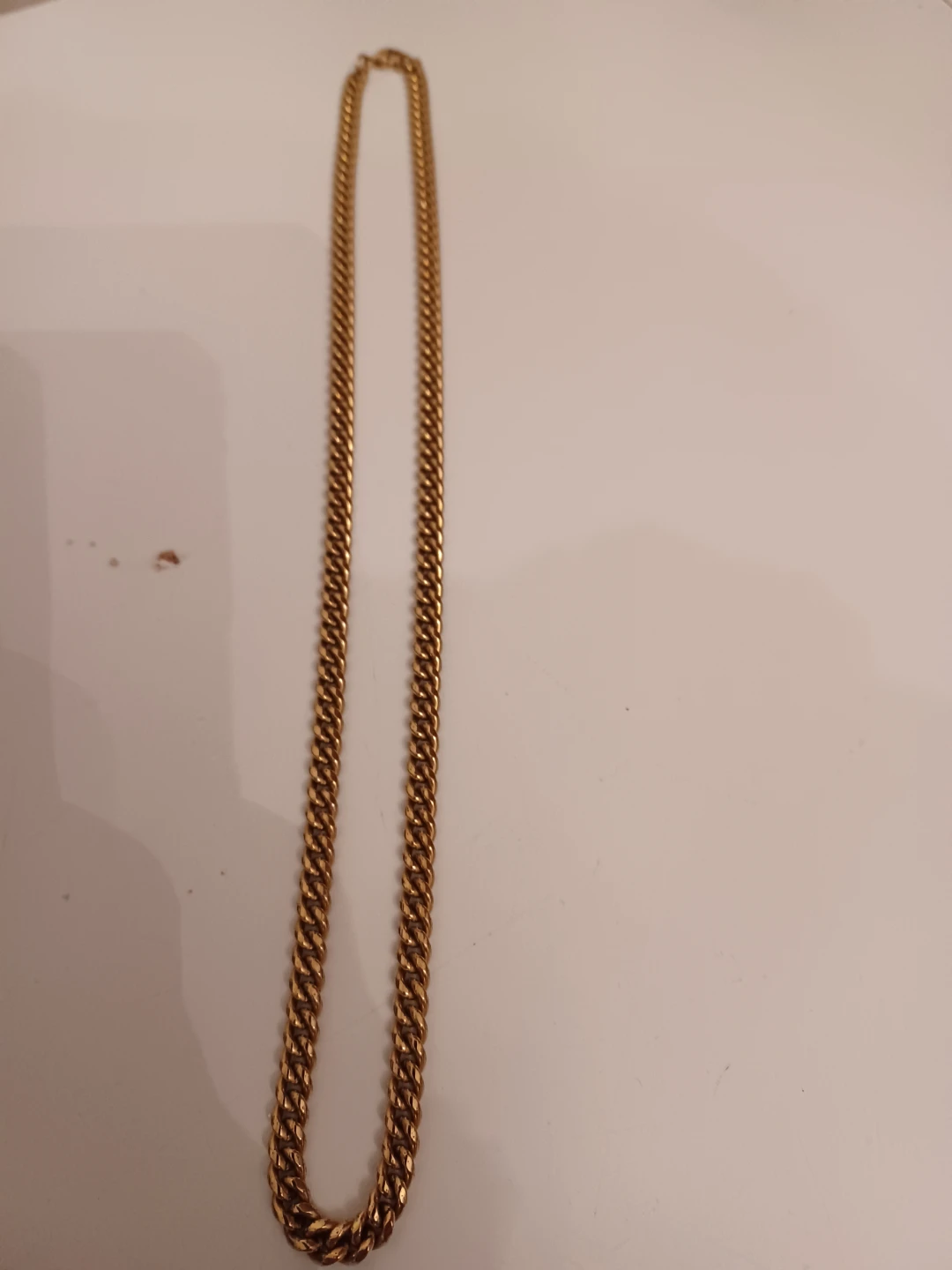 Gold coloured Cuban link chain necklace - photo 2