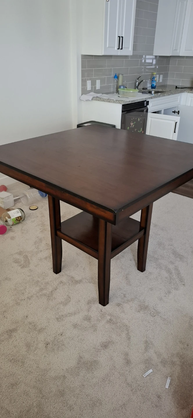 Solid wooden Counter Heights dining room table - photo 3