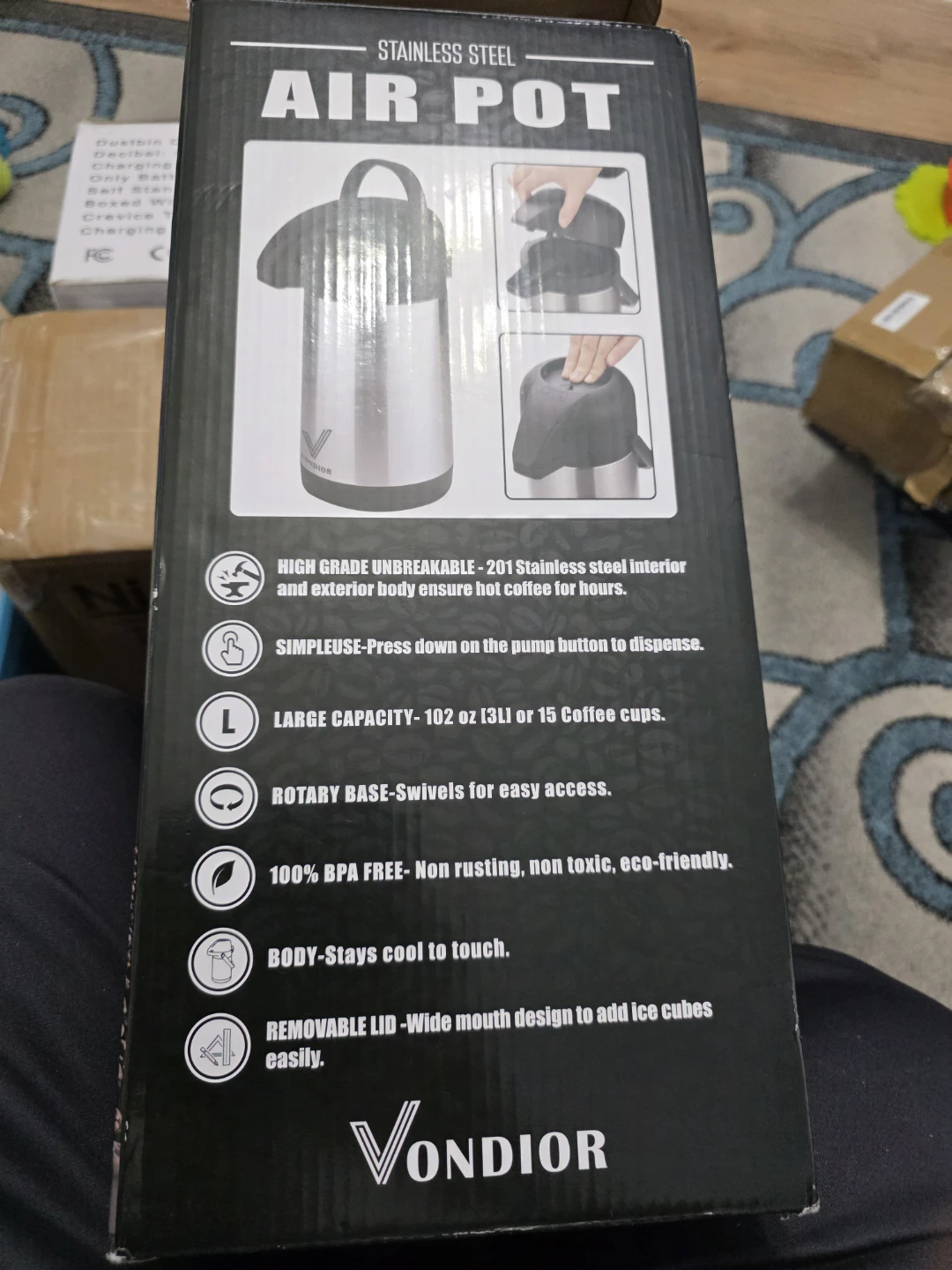 Vondior Stainless Steel Air Pot 102 oz - photo 3