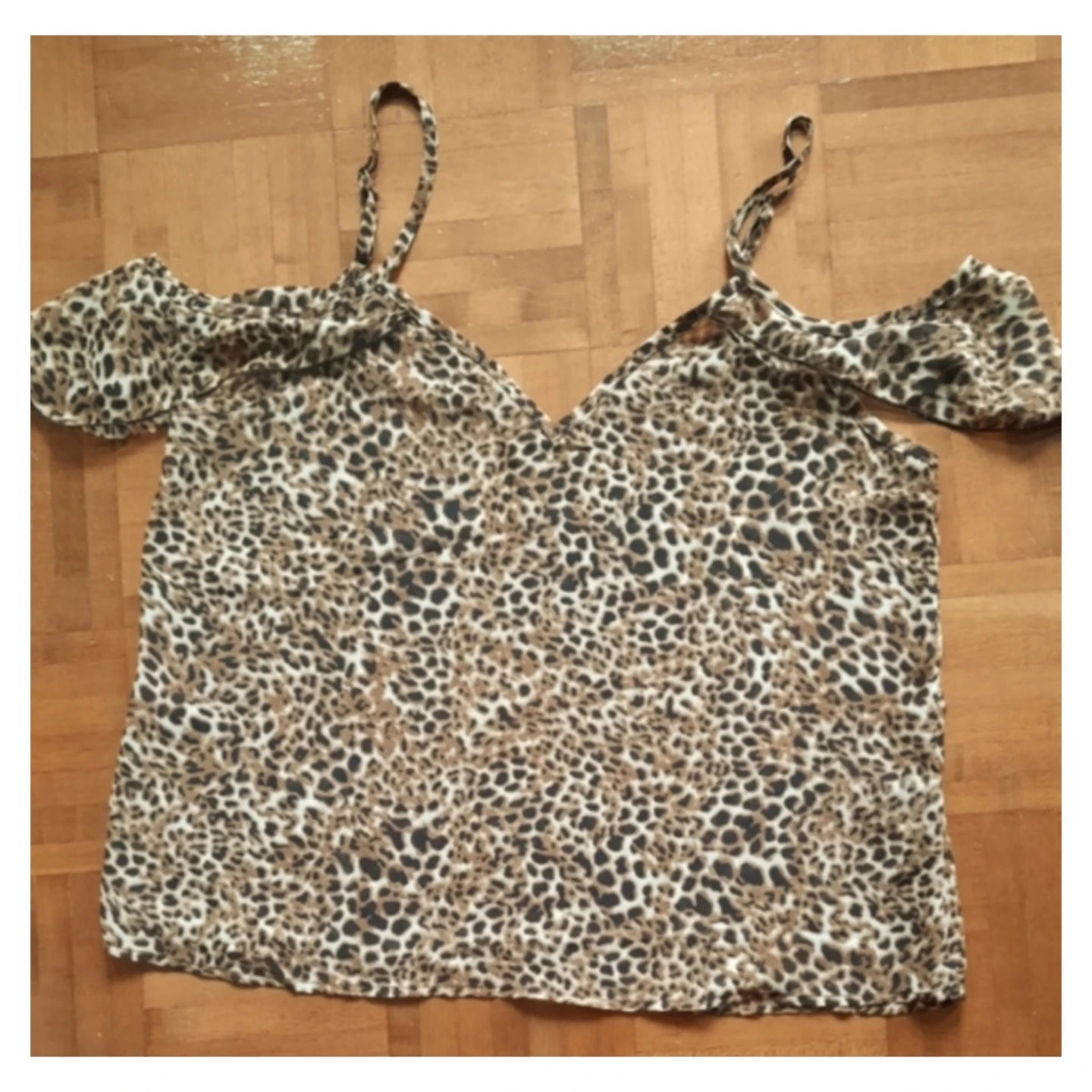 Women's Leopard Print Cold Shoulder Cami Top
