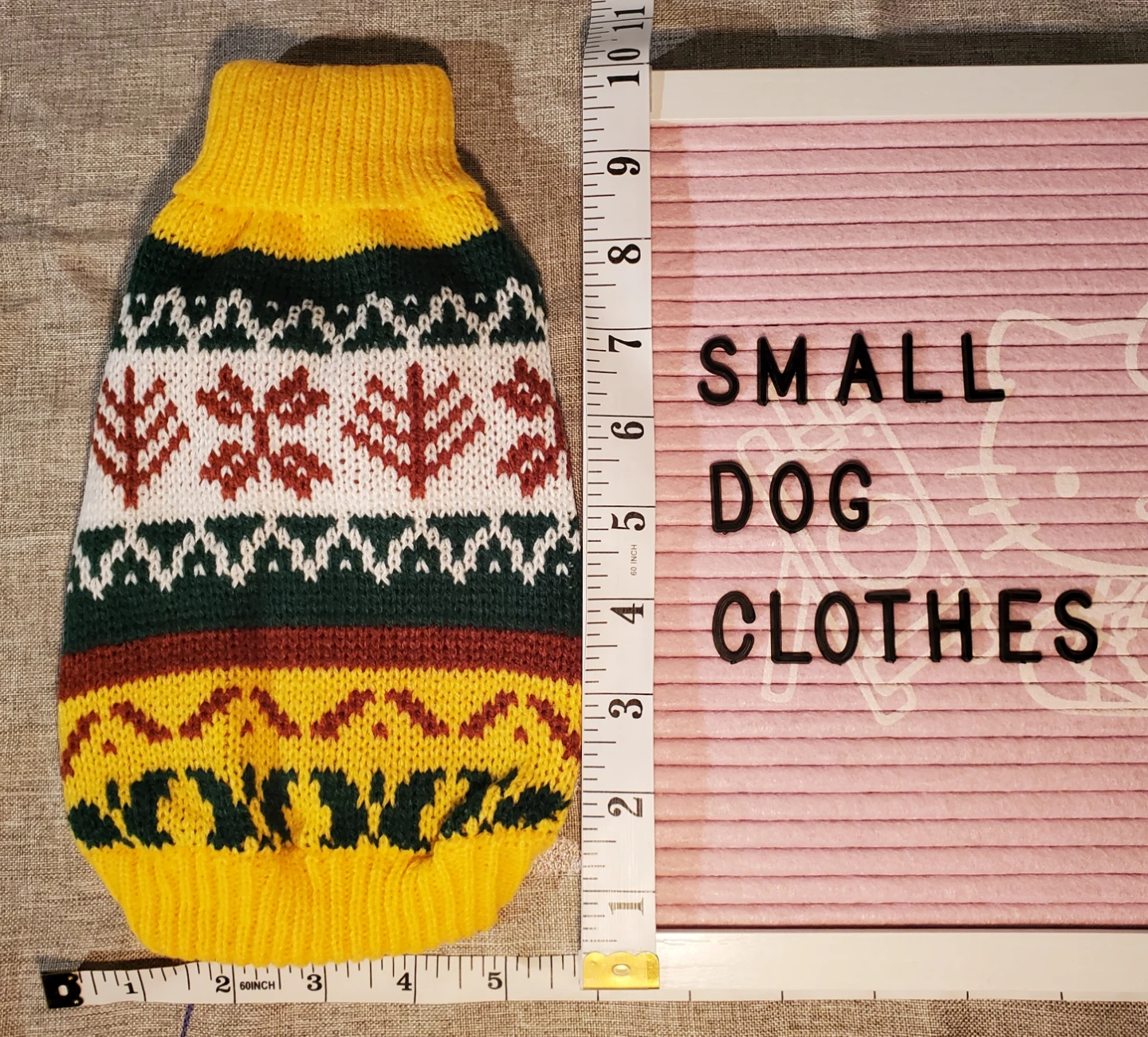 Yellow Dog Sweater for Small Dogs - S