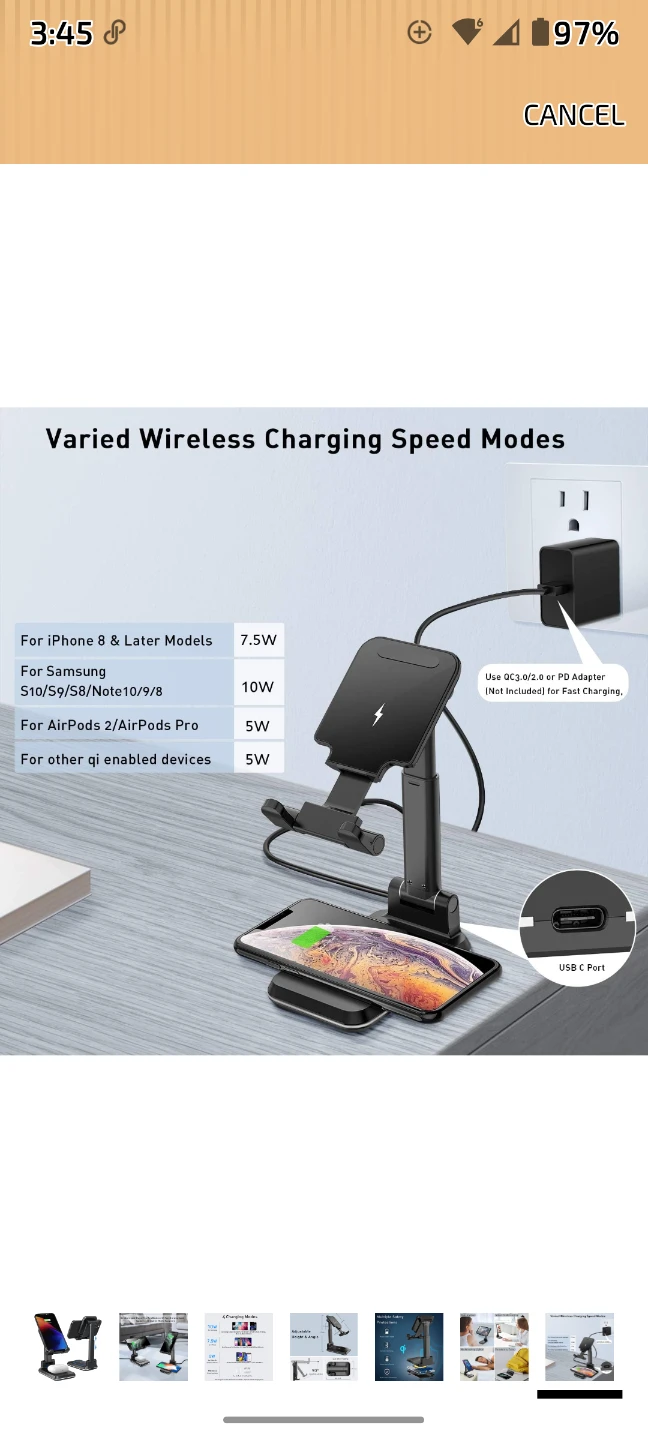 Dual Wireless Charger Stand for Phones and Earbuds
