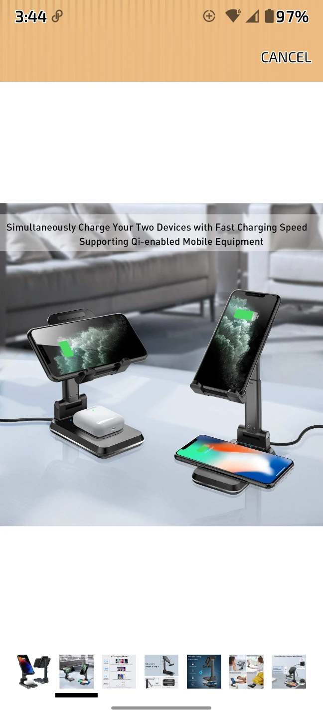 Dual Wireless Charger Stand for Phones and Earbuds - photo 3