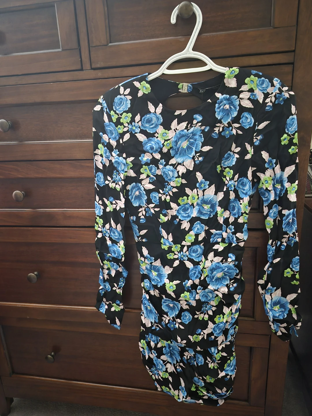 Zara Ruched Floral Mini Dress