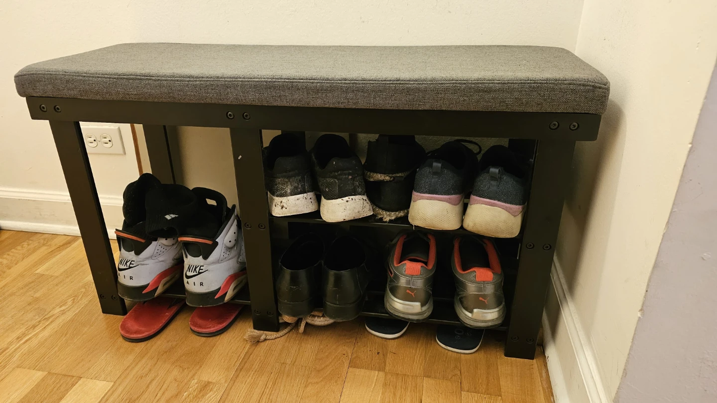 Shoe Rack Storage Bench with Padded Seat - photo 3