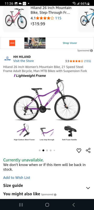 Hiland 26 Inch Mountain Bike - Women's Lilac 2.0 - photo 2
