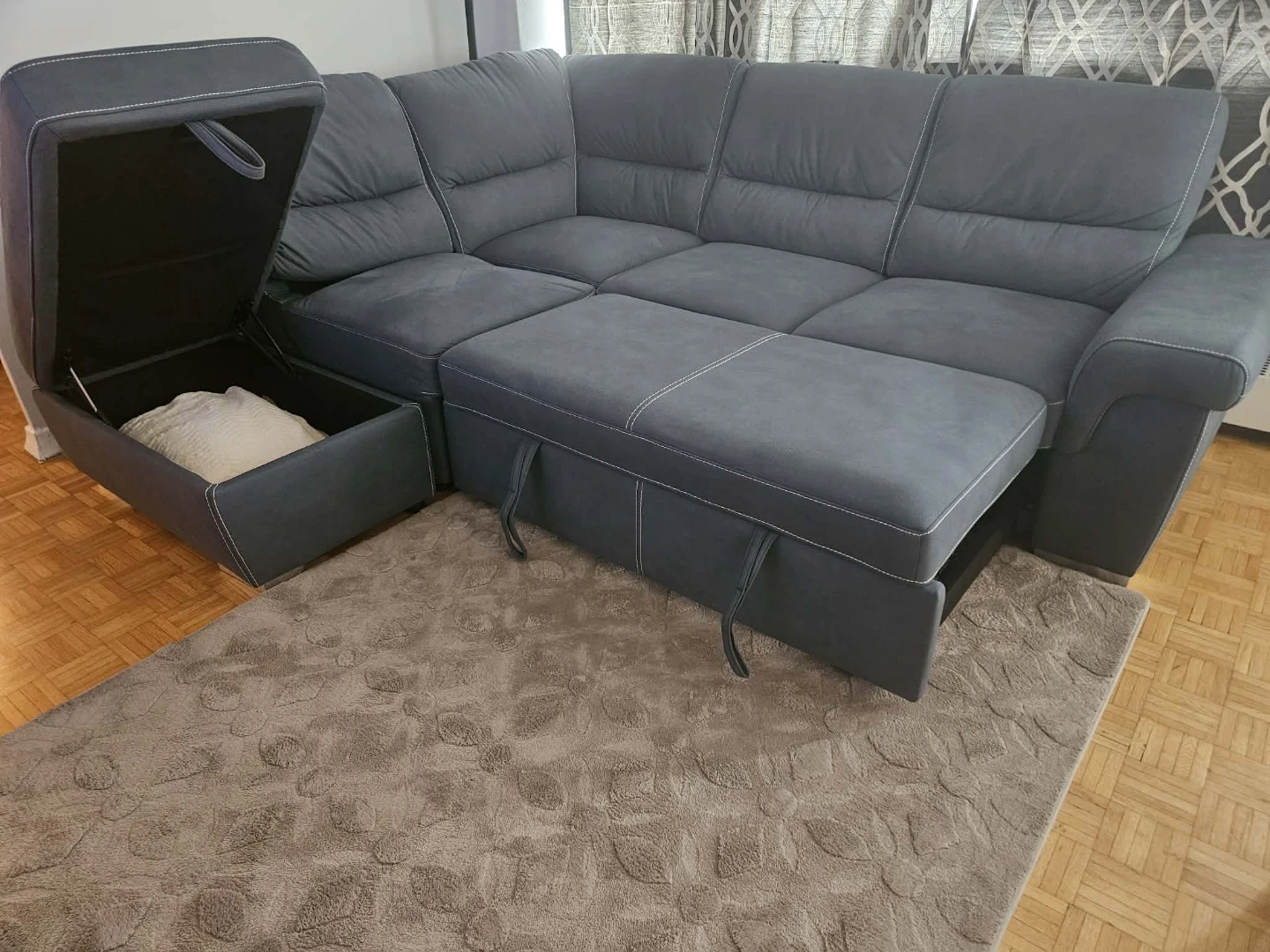Grey Sectional Sofa with Storage - photo 2