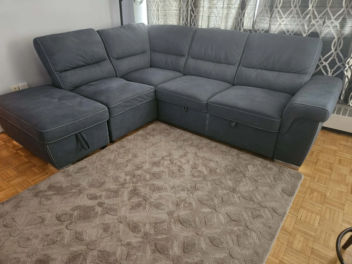 Grey Sectional Sofa with Storage - photo 4