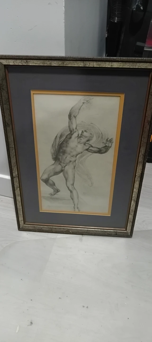 Framed Art Print - Male Figure Sketch - photo 2