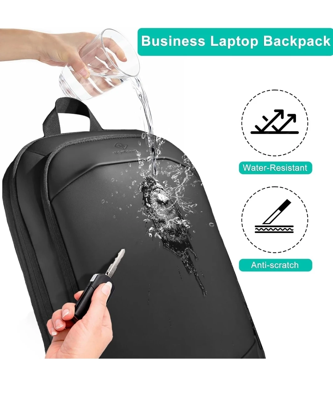 Expandable Travel Business Laptop Backpack - Black - photo 5
