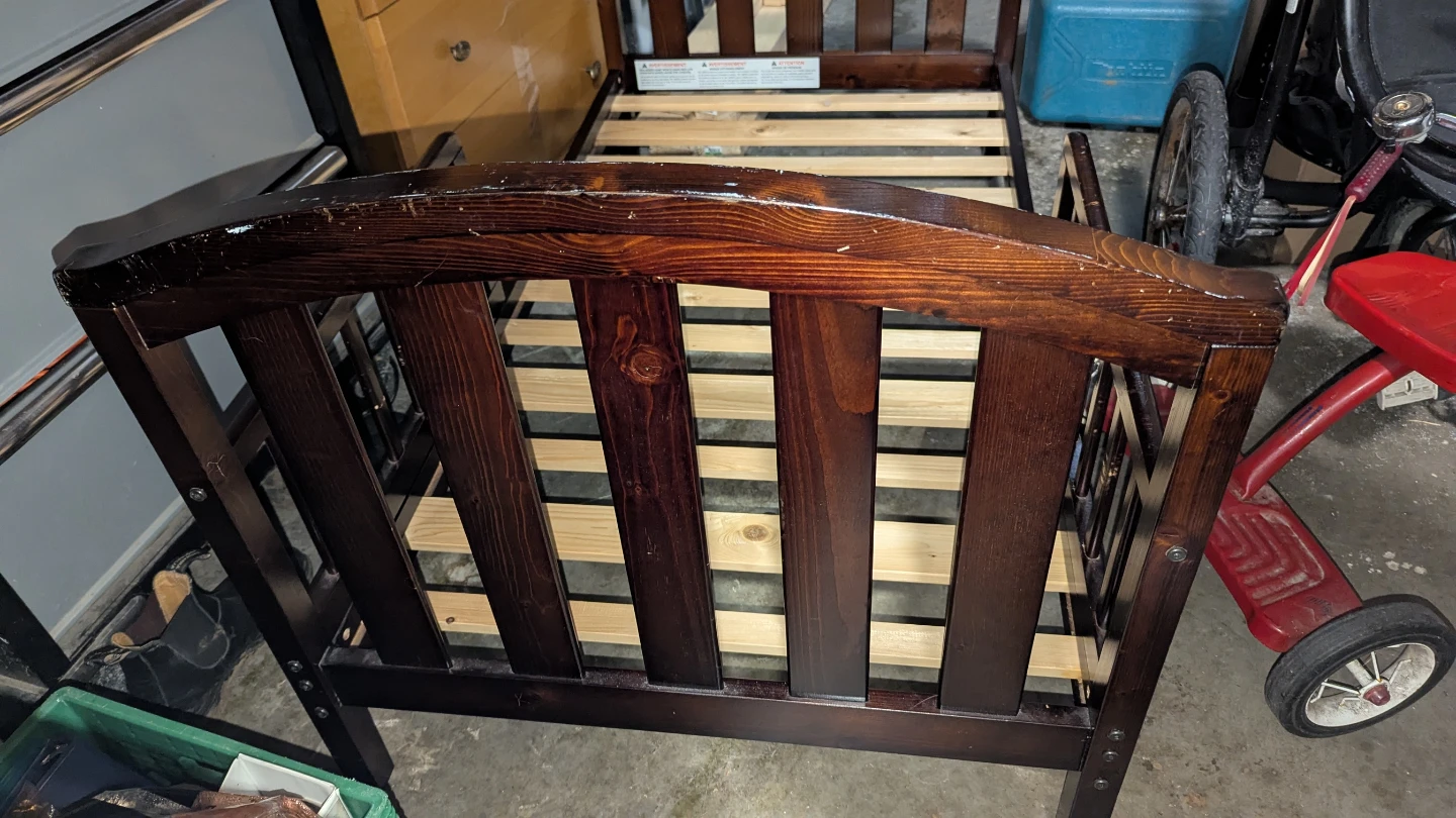 Dark Wood Toddler Bed Frame - photo 2
