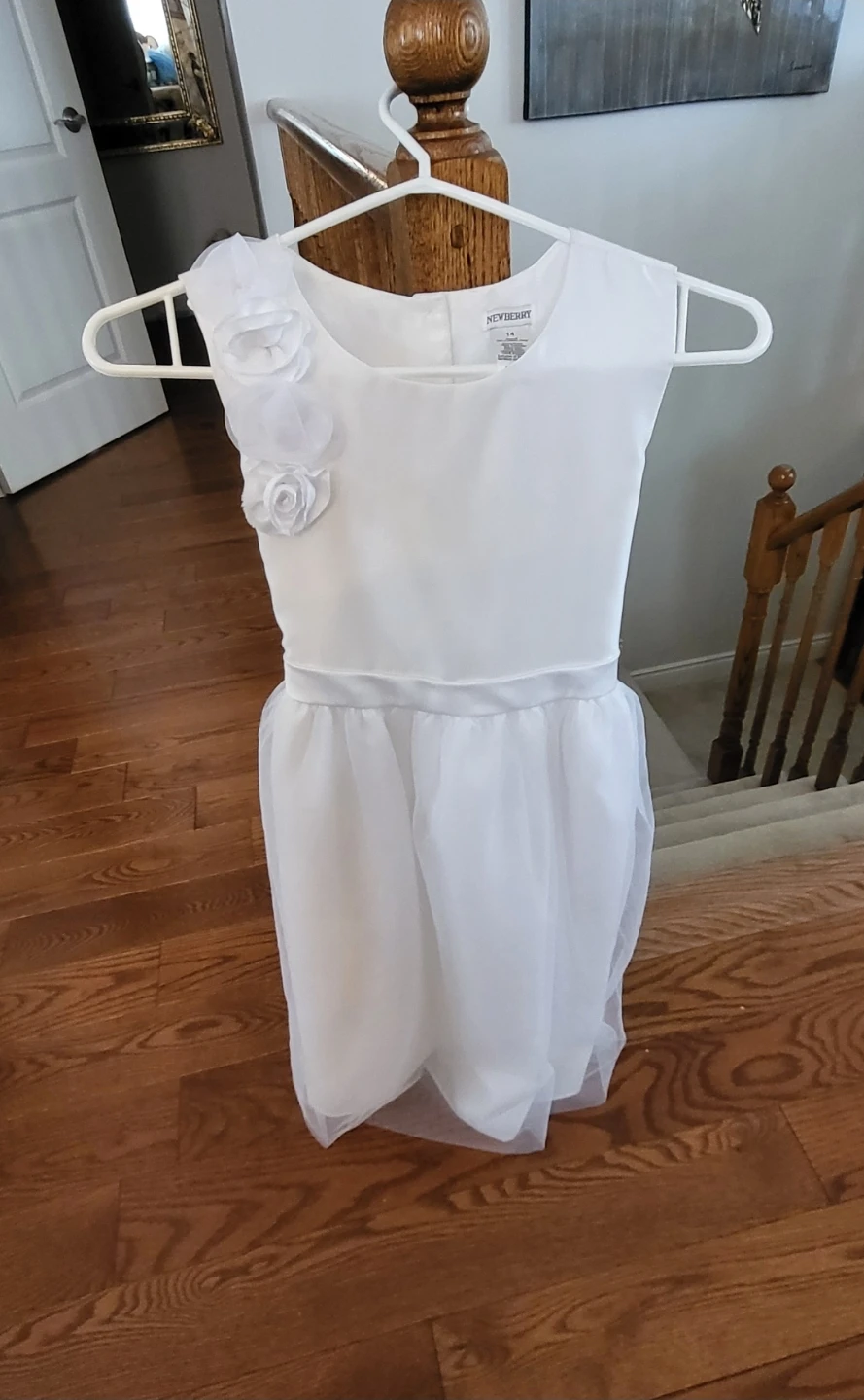 Newberry White Flower Girl/Confirmation Dress Size 14