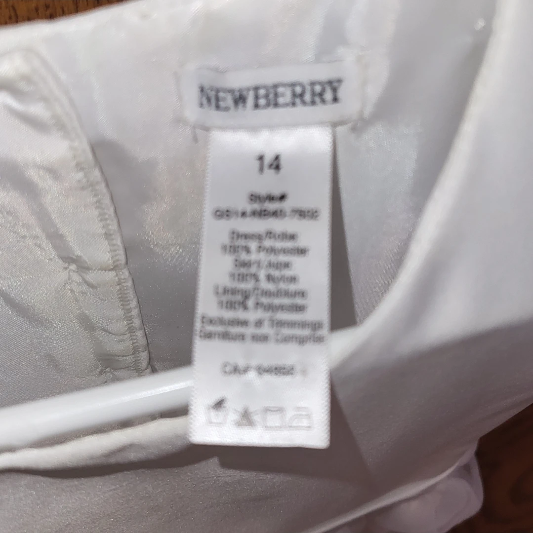 Newberry White Flower Girl/Confirmation Dress Size 14 - photo 3