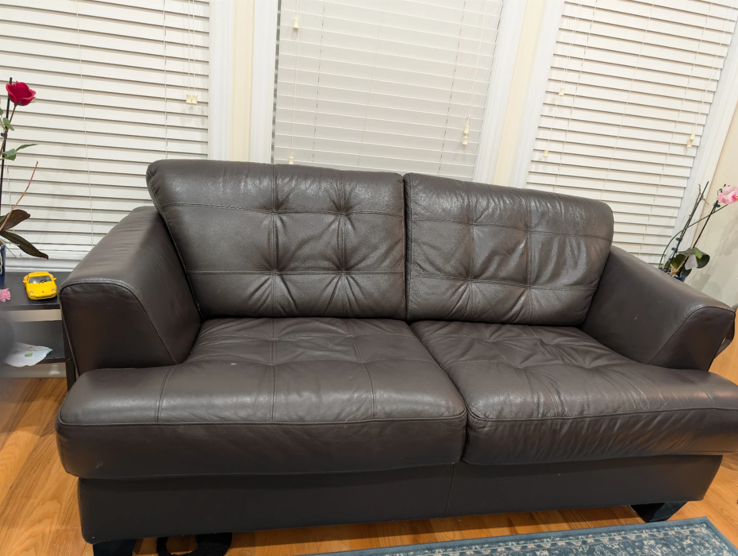 Dark Brown Tufted Sofa