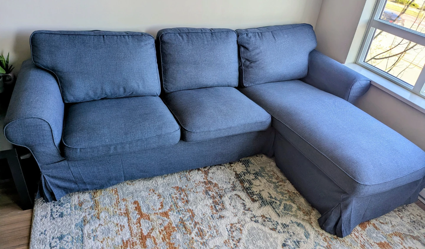 Ektorp IKEA Blue Sectional Sofa