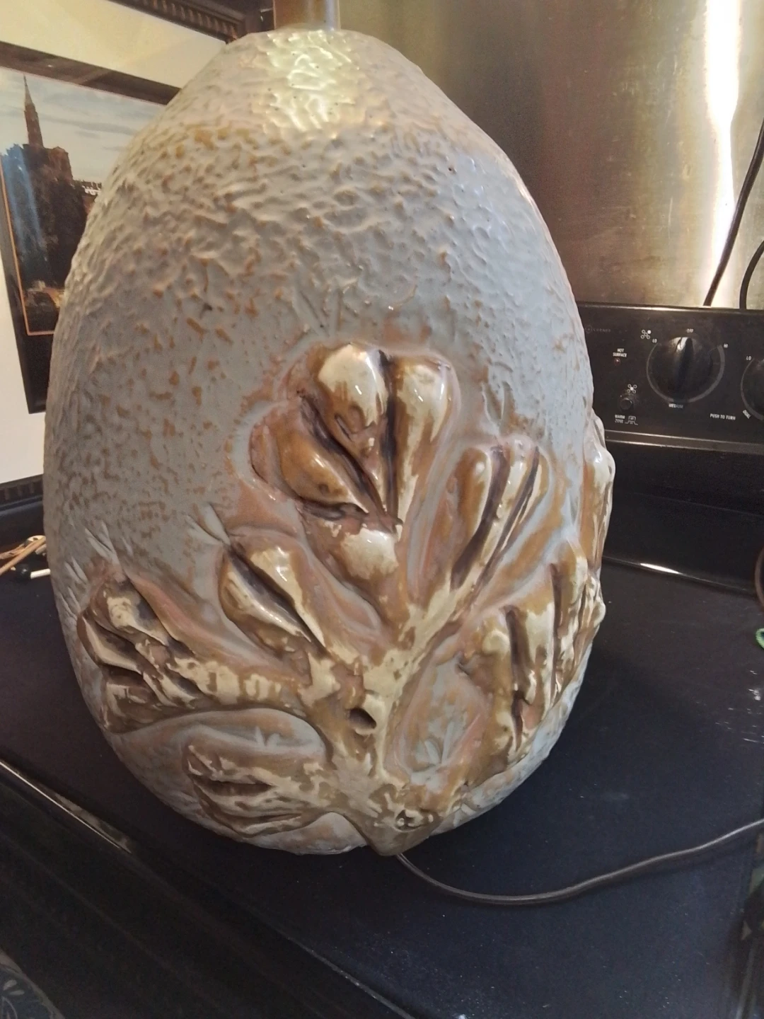 Huge Unique Egg-Shaped Ceramic Table Lamp Base - photo 2