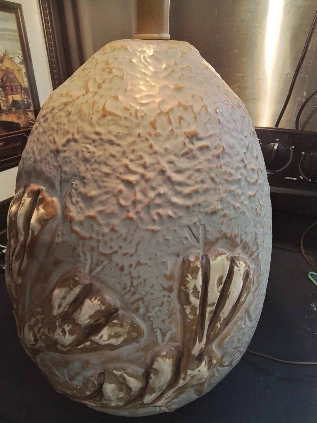 Huge Unique Egg-Shaped Ceramic Table Lamp Base - photo 5
