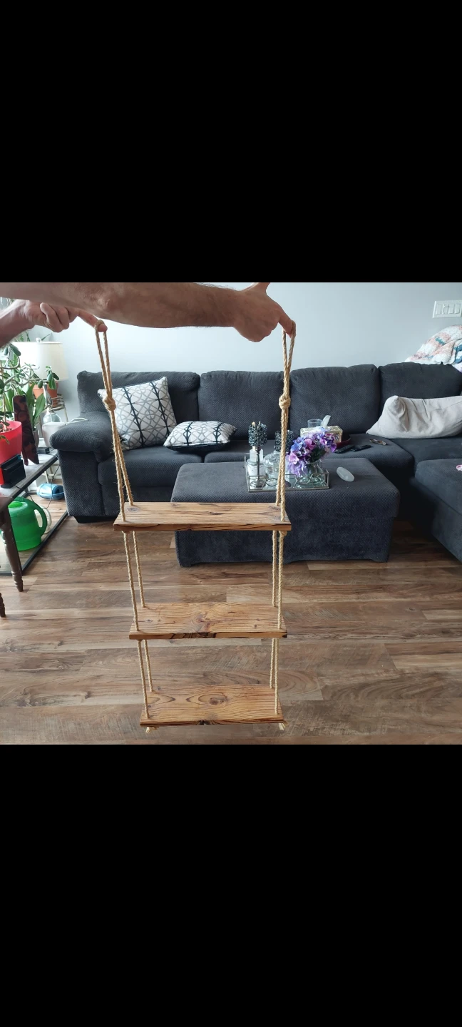 3-Tier Hanging Shelf with Rope