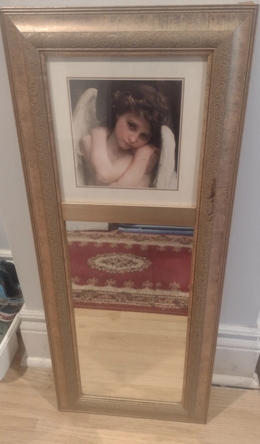 Framed Mirror with Angel Print