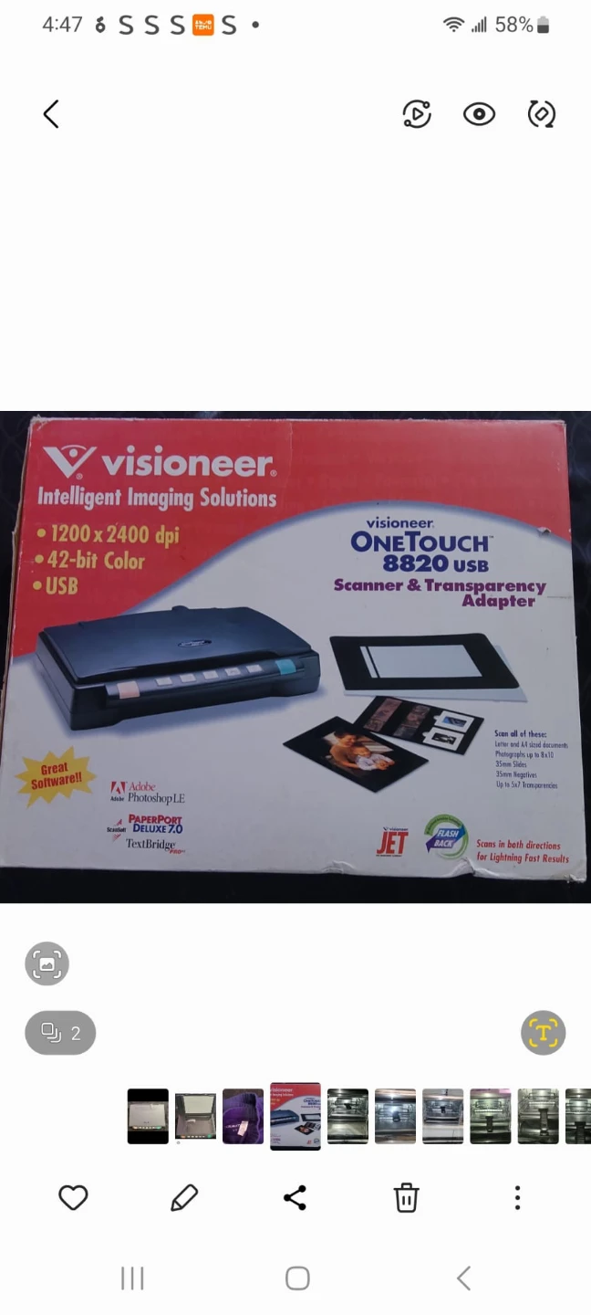 Visioneer OneTouch 8820 USB Scanner