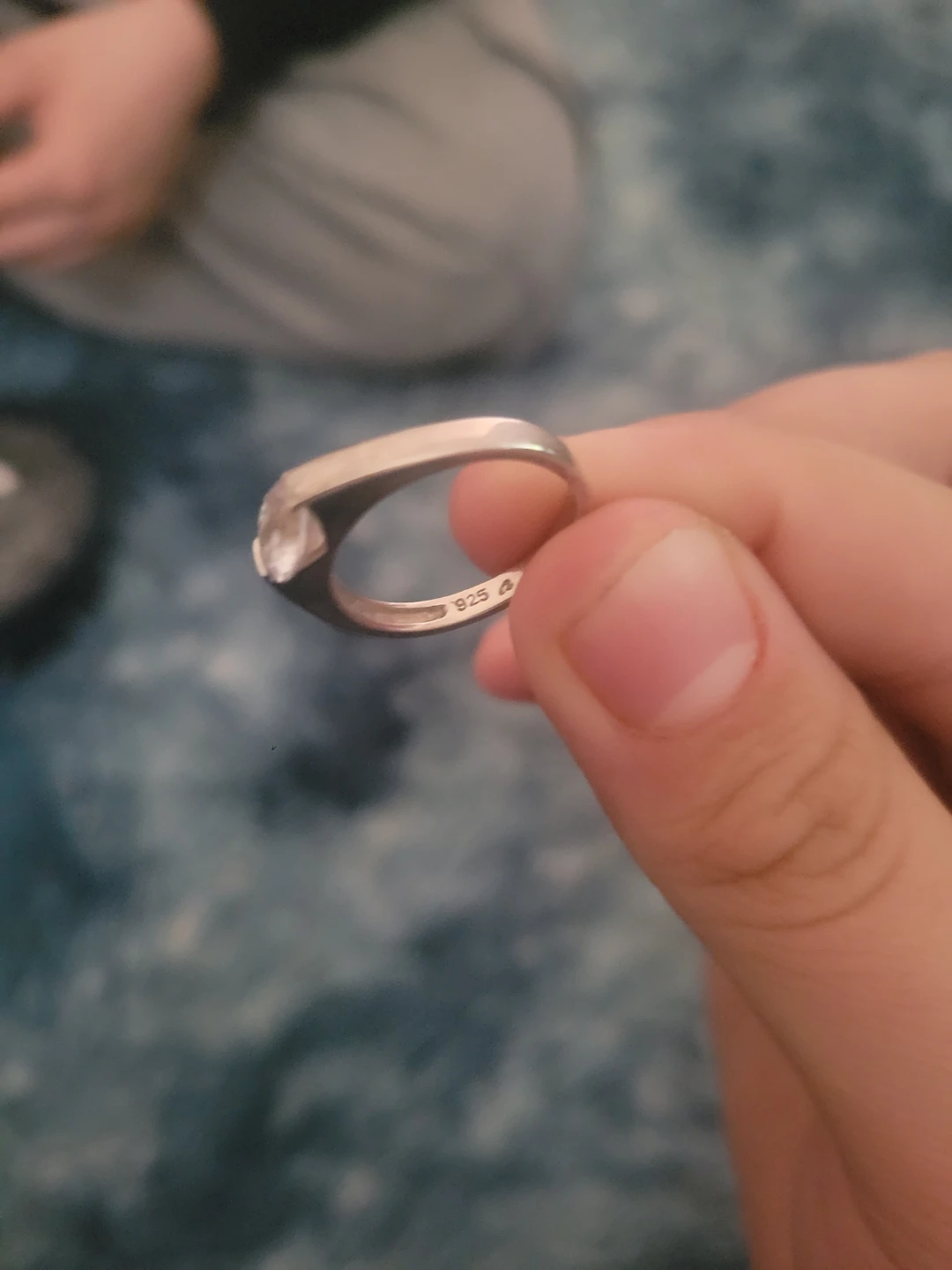 Sterling Silver Ring with a real diamond - photo 2