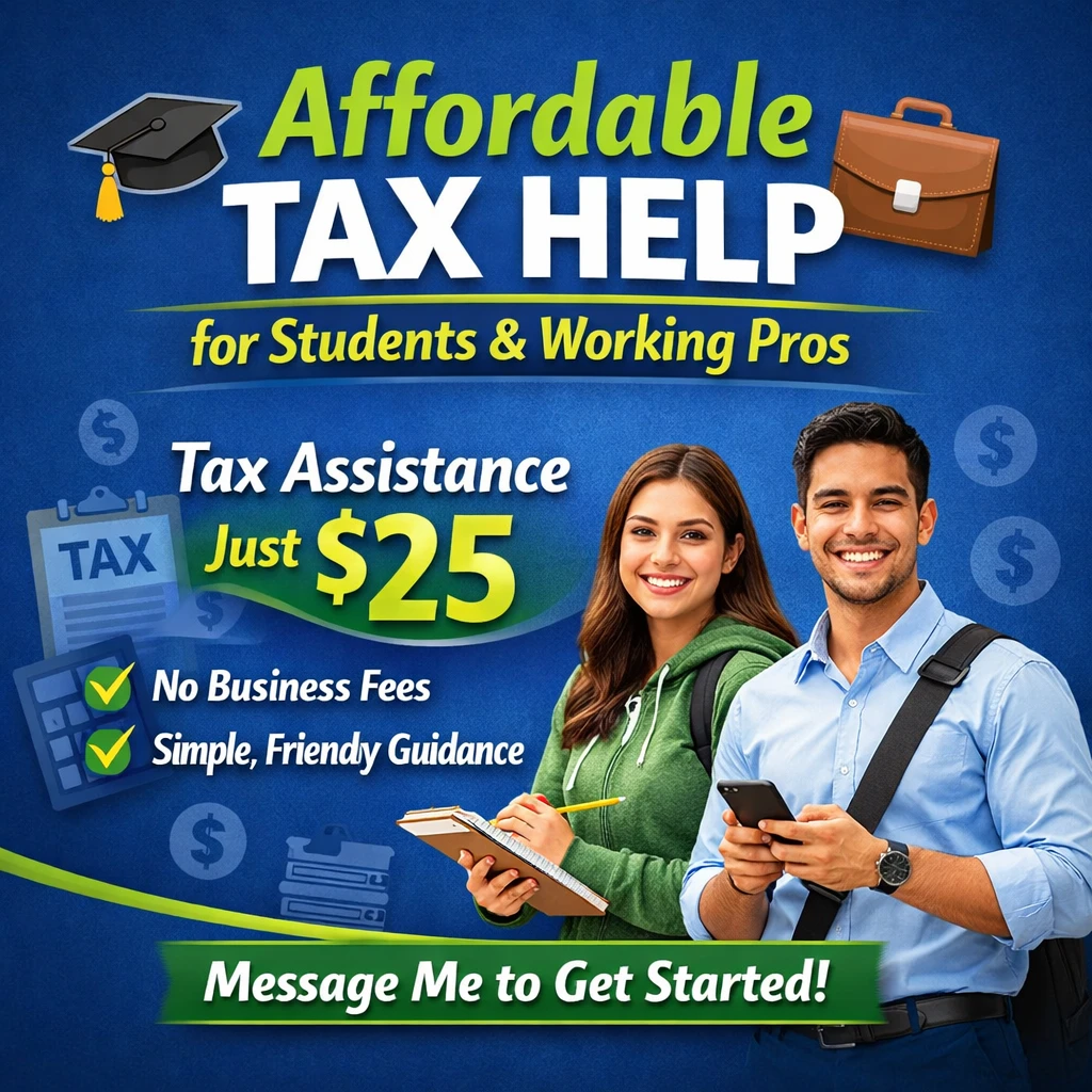 Affordable Tax Help for Students & Working Pros - $25