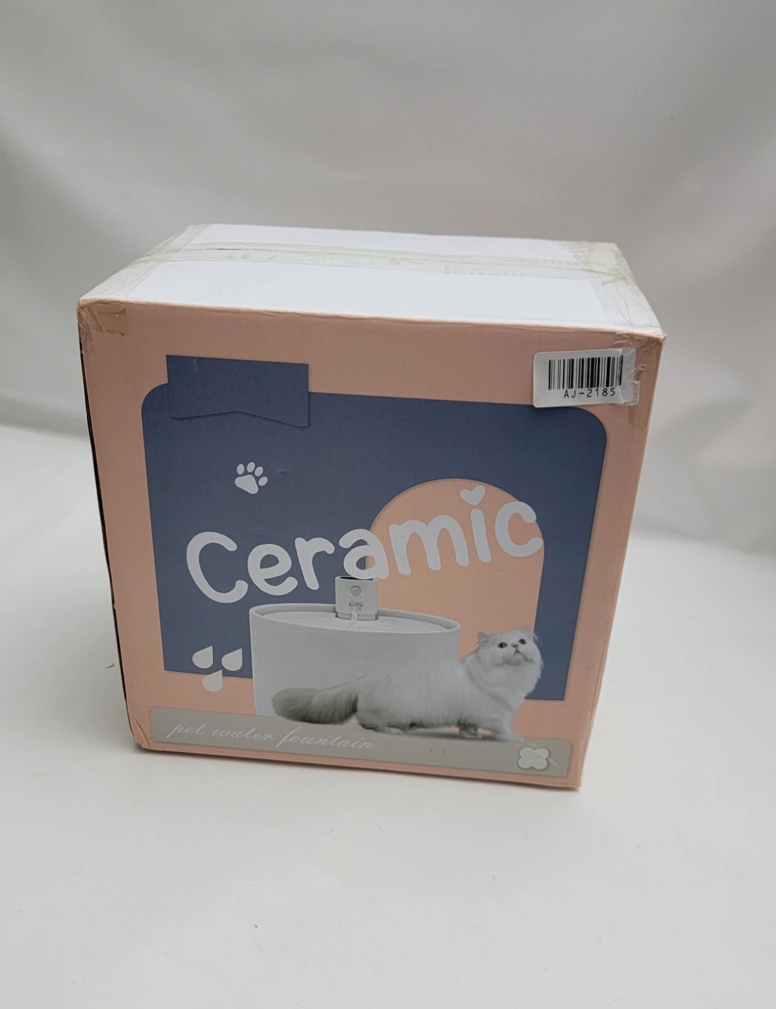 Cordless Ceramic Cat Water Fountain 2.3L Automatic Pet Fountain - photo 2