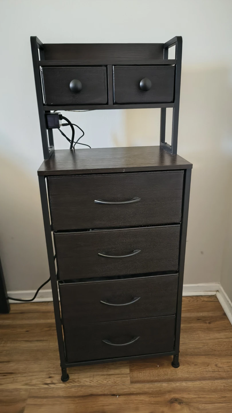 Tall nightstand with charging station