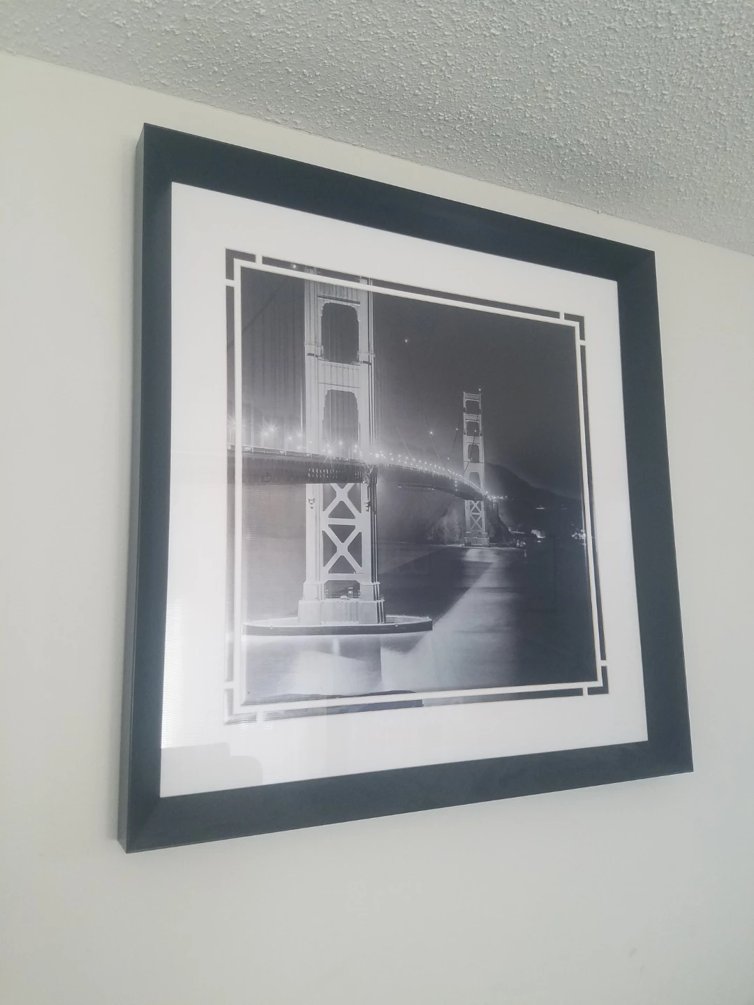 Framed Black and White Photograph of Golden Gate Bridge