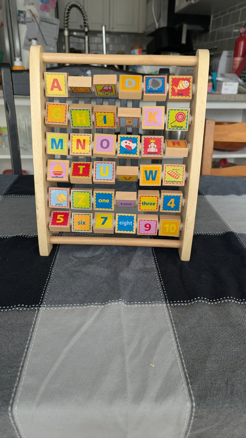 Wooden ABC and 123 Abacus Learning Toy