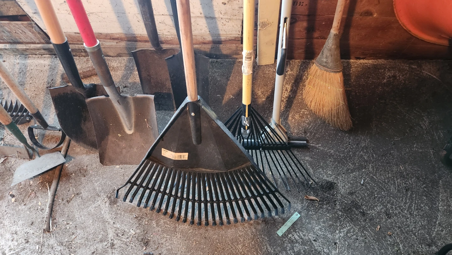 Garden Tool Lot - Rakes, Shovels, and More - photo 2