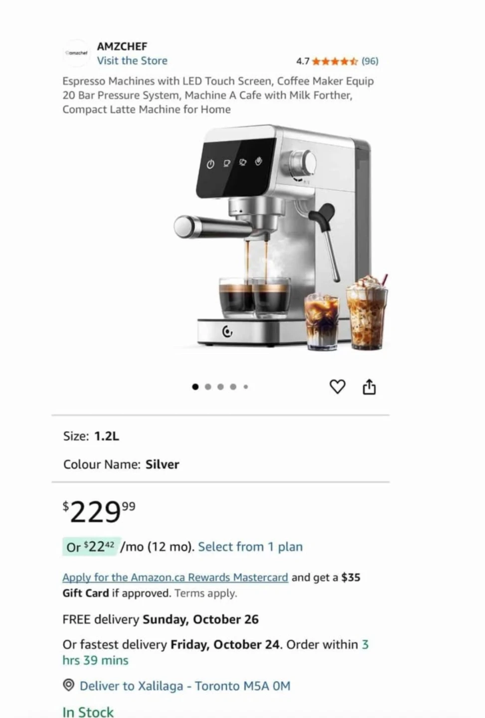AMZCHEF Espresso Machine AZ-EM1501 Silver