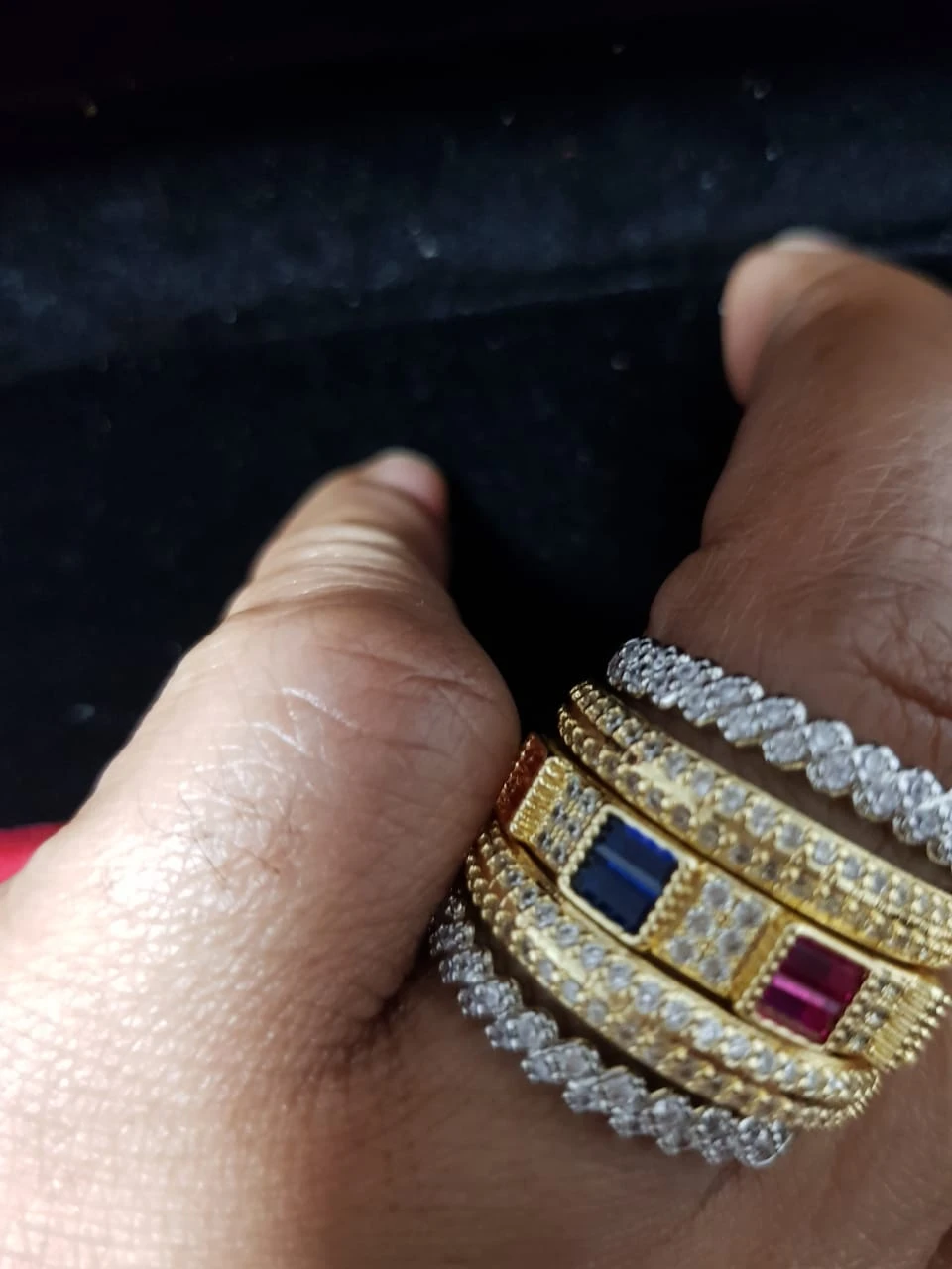 Stackable Rings with Coloured Gems - photo 4