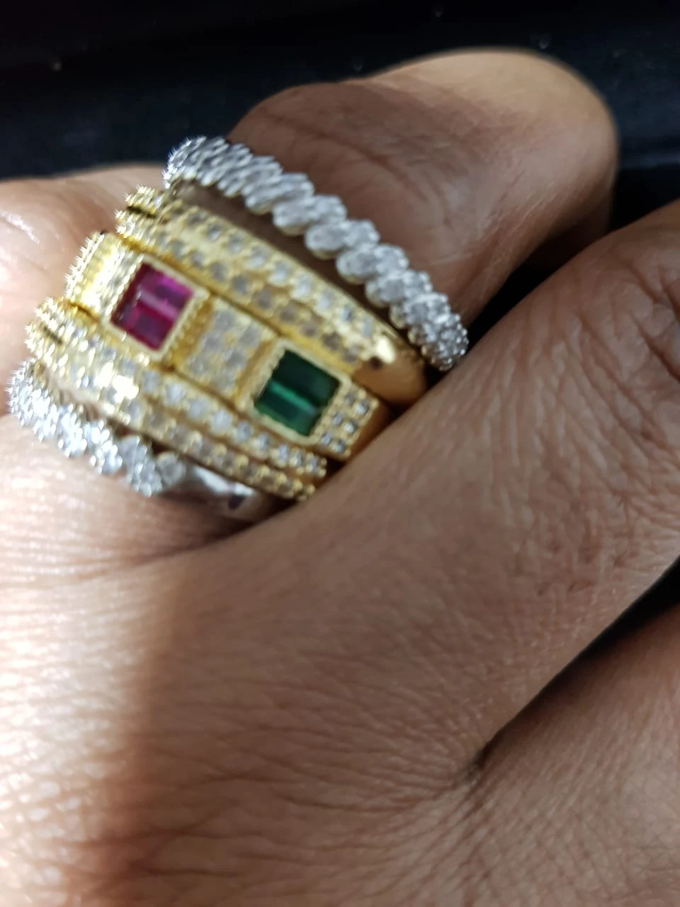 Stackable Rings with Coloured Gems - photo 5
