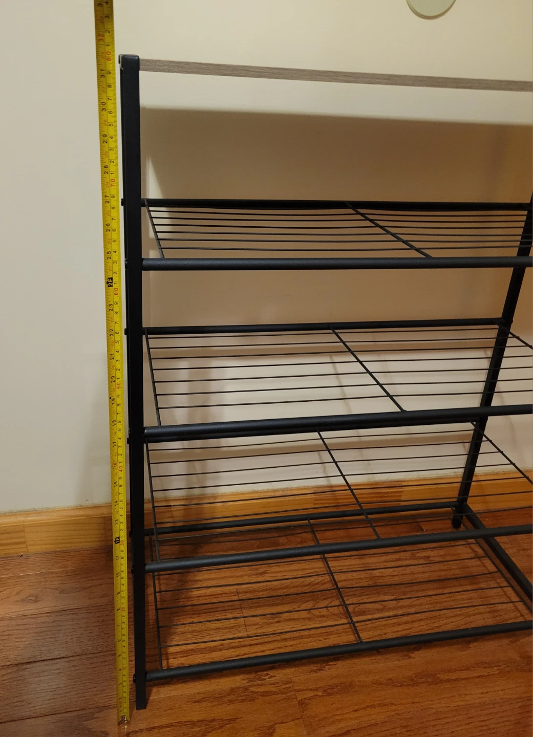 4-Tier Wire Shelf Rack with Wood Top. New, never used - photo 3