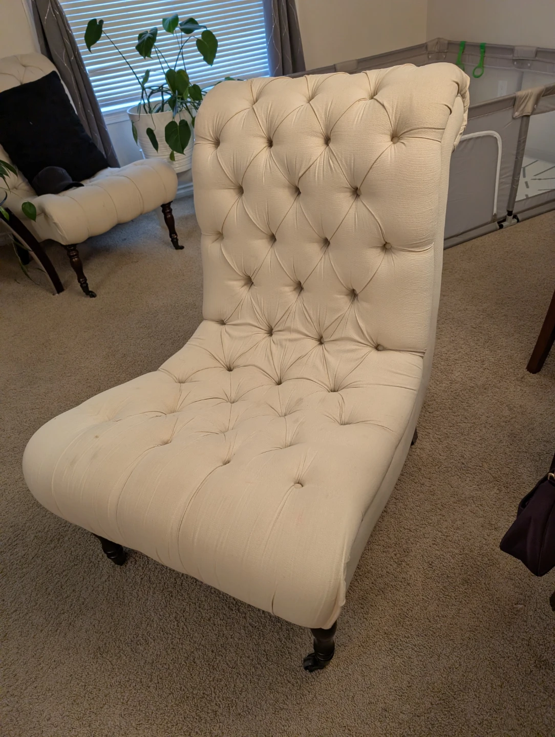 Tufted Accent Chair - Cream