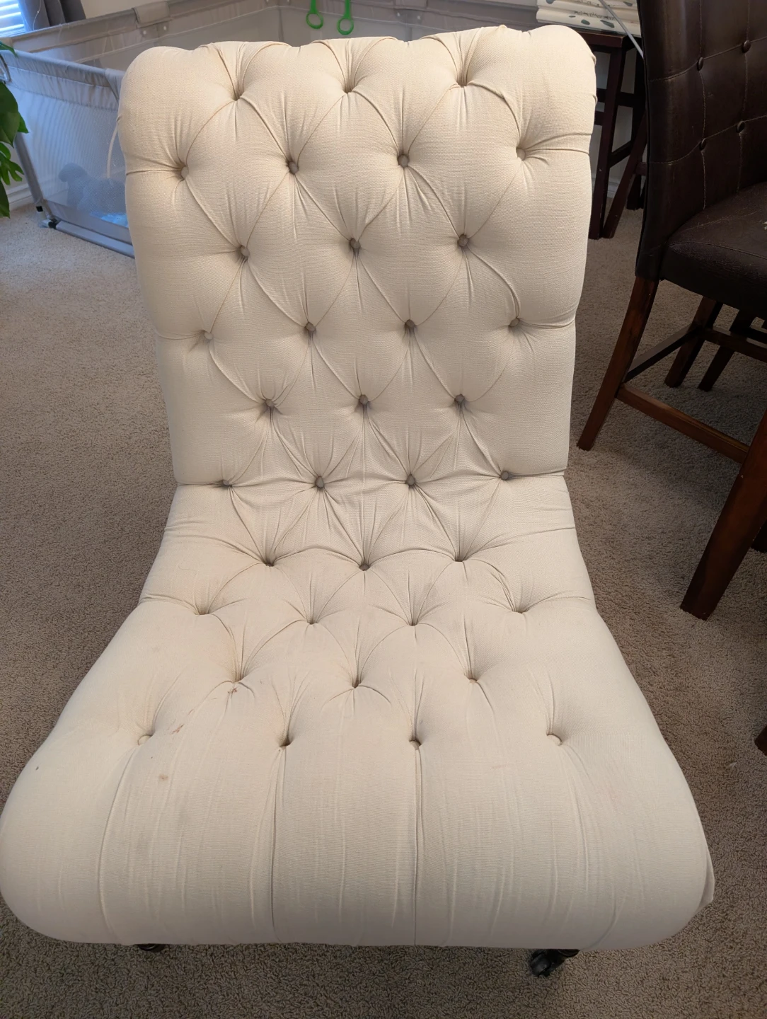 Tufted Accent Chair - Cream - photo 2