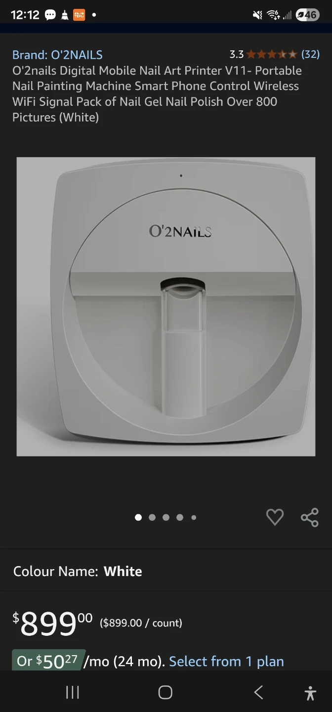 O'2Nails V11 Nail Art Printer - White