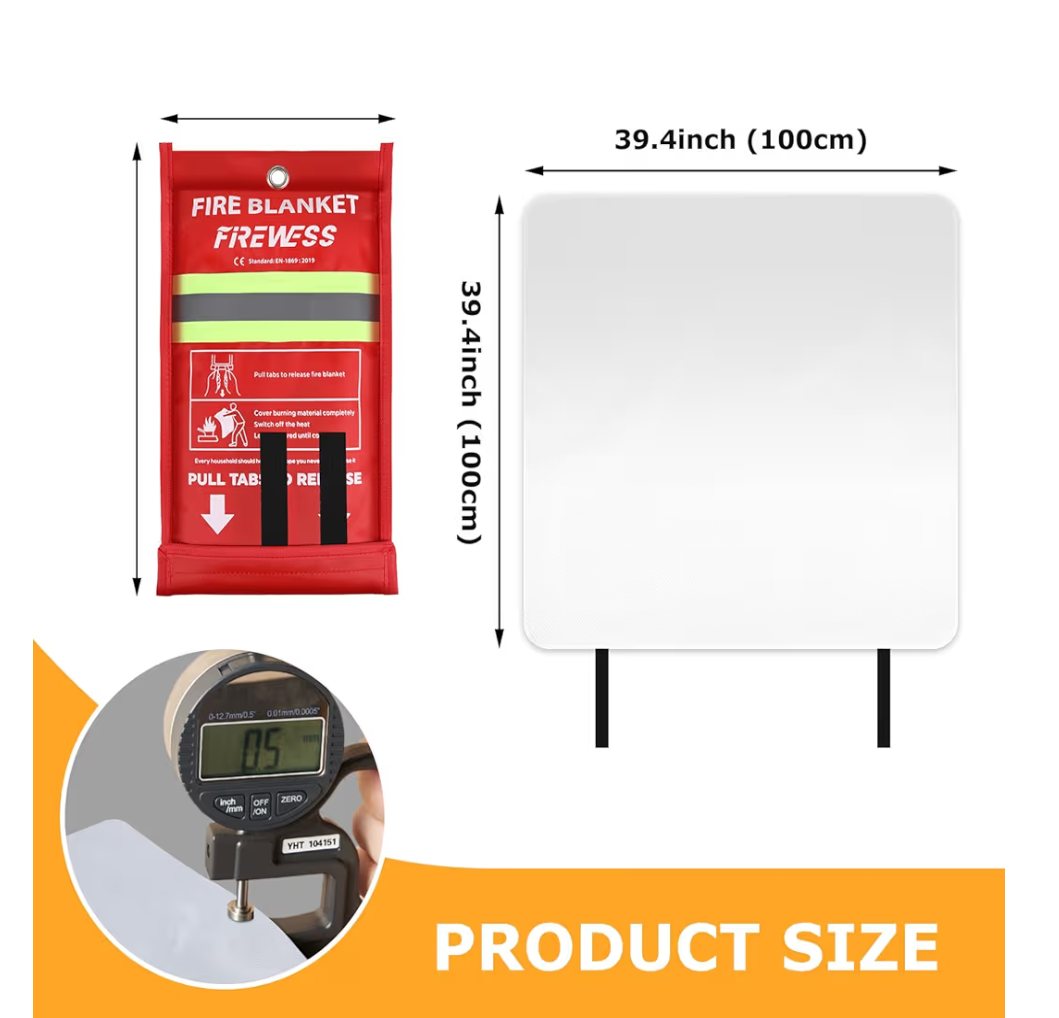 Emergency Fire Blanket, Fiberglass Fireproof Blanket - photo 3