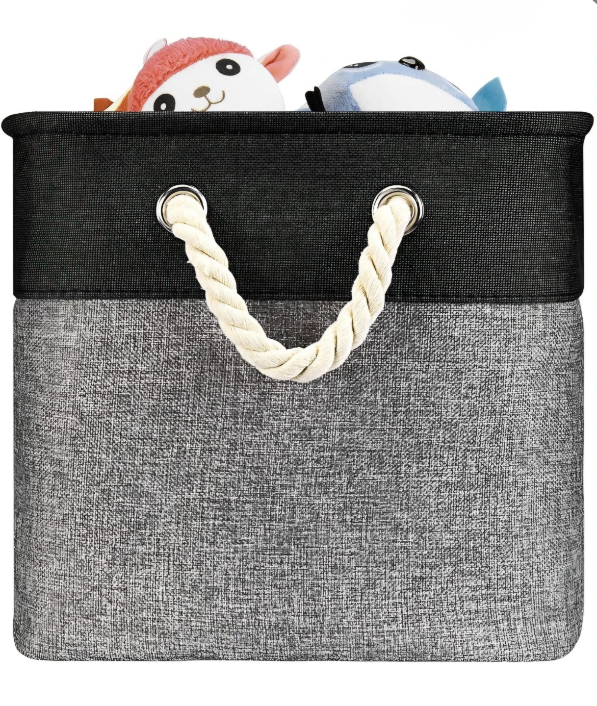 Collapsible Fabric Storage Baskets Large Canvas 13"x13"x12.5"