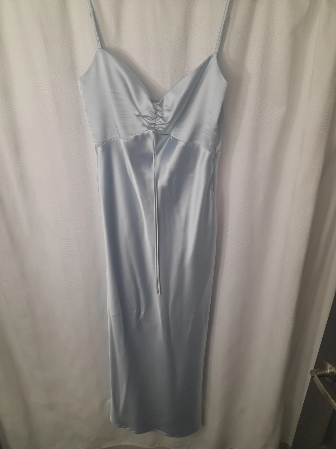 Powder Blue Satin Slip Dress Size M