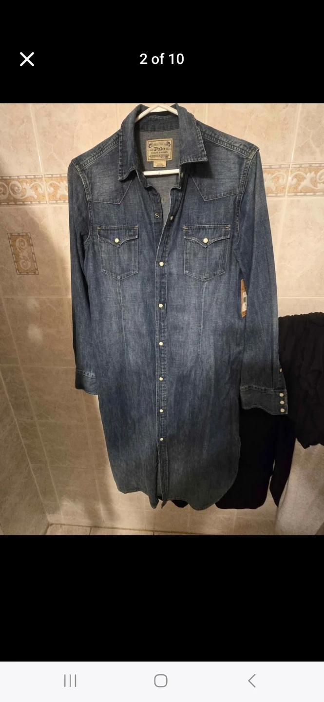 Polo Ralph Lauren Denim Shirt Dress - Medium - New - photo 5