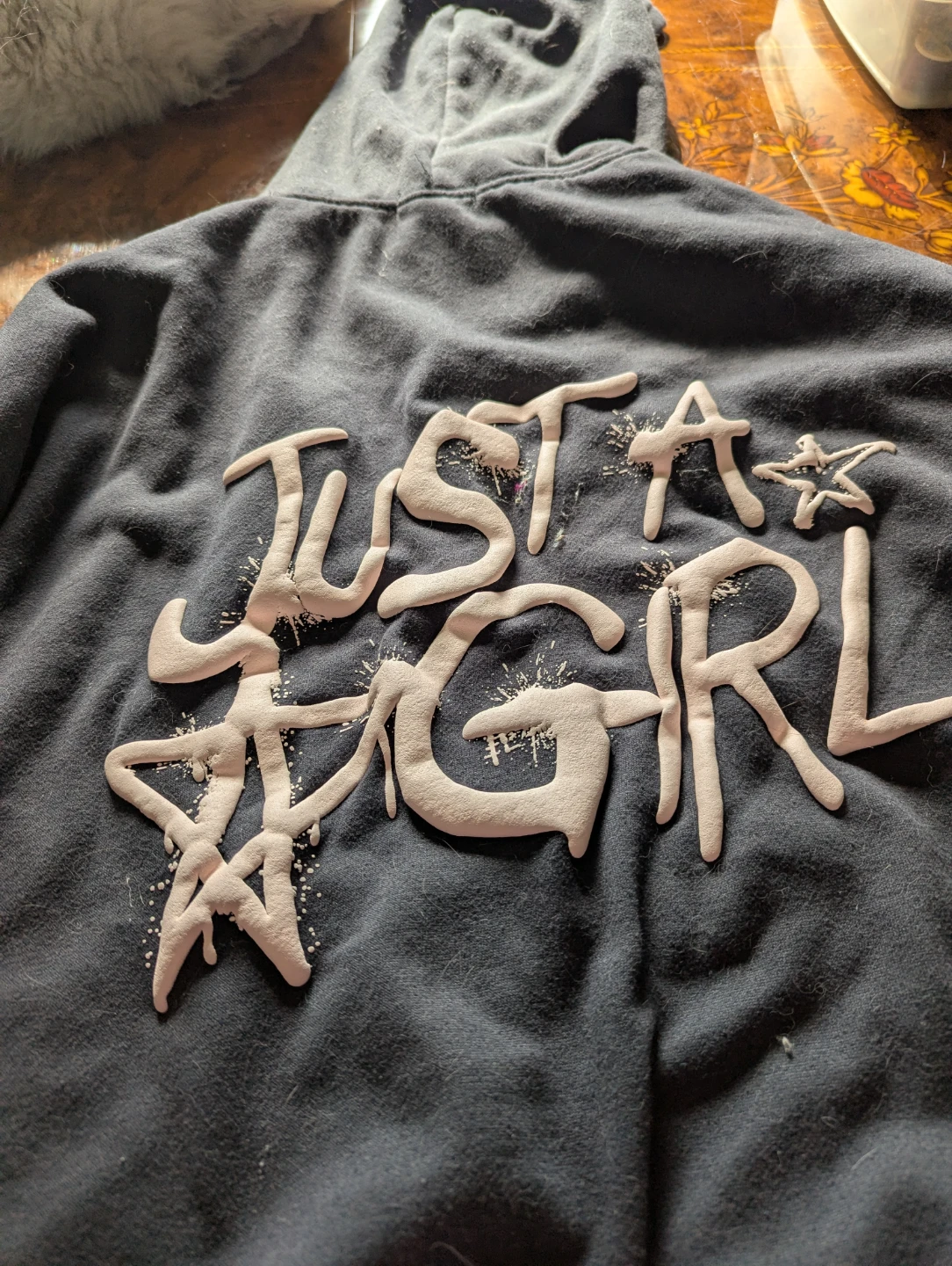 SWS Athletics Black Hoodie "JUST A GIRL" Size M