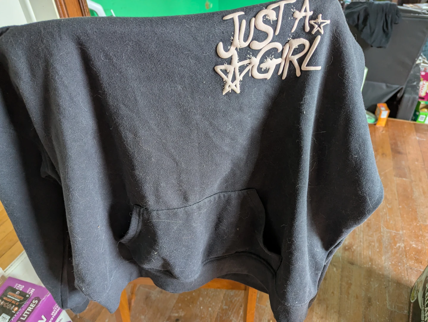 SWS Athletics Black Hoodie "JUST A GIRL" Size M - photo 2