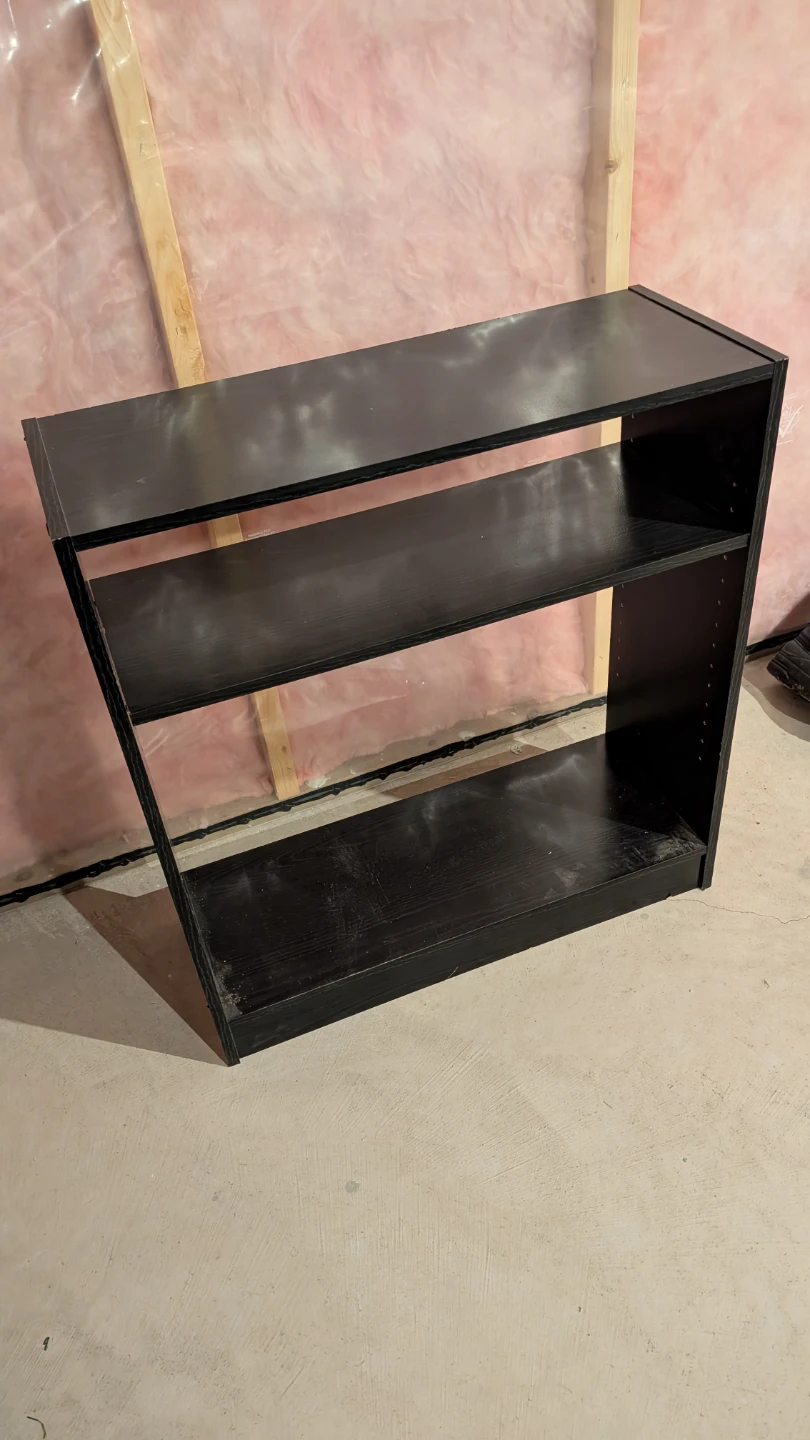 Black 3-Shelf Bookcase